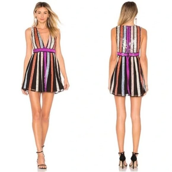 NWT Revolve X by NBD Yaya Dress in Pastel Clouds Sequin Dress in SIZE XS - Picture 3 of 12